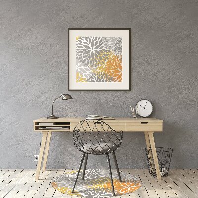 Desk chair mat chrysanthemums