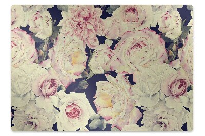 Office chair floor protector White roses