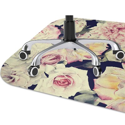 Office chair floor protector White roses