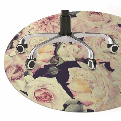 Office chair floor protector White roses