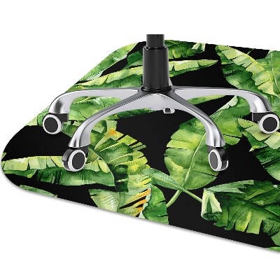 Office chair mat tropical leaf