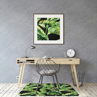 Office chair mat tropical leaf