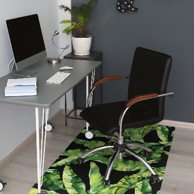 Office chair mat tropical leaf