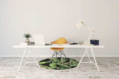 Office chair mat tropical leaf