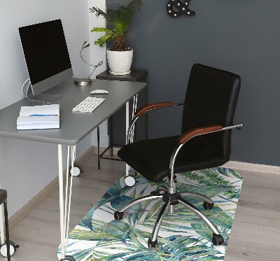 Office chair mat exotic fern