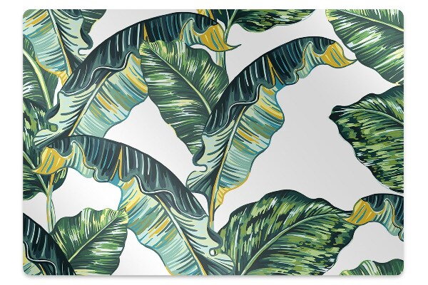 Office chair mat exotic leaves