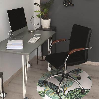 Office chair mat exotic leaves
