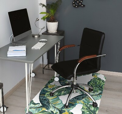 Office chair mat exotic leaves