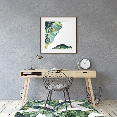 Office chair mat exotic leaves