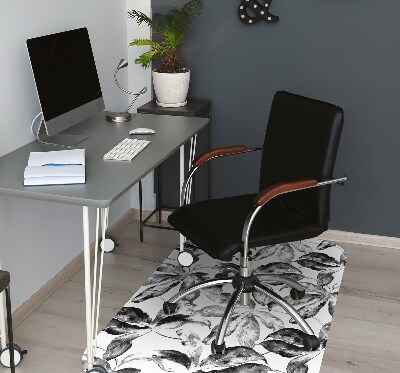 Office chair mat painted leaves