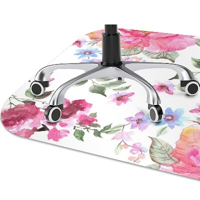 Desk chair mat watercolor Roses