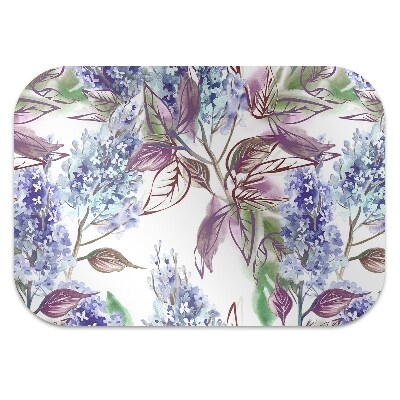 Chair mat floor panels protector purple leaves