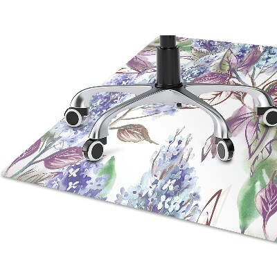 Chair mat floor panels protector purple leaves