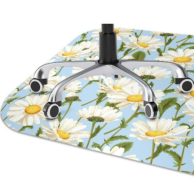 Office chair mat chamomile flowers