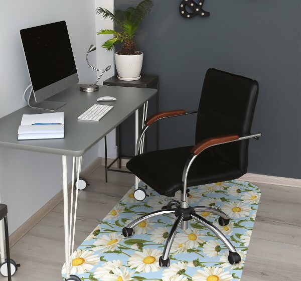 Office chair mat chamomile flowers