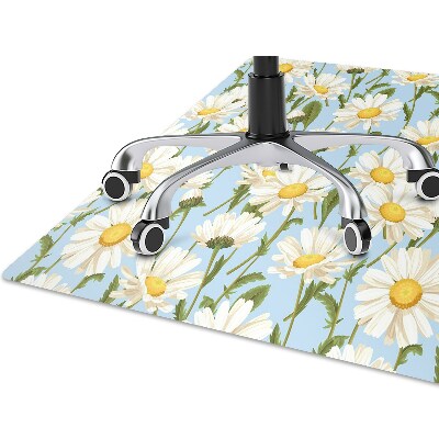 Office chair mat chamomile flowers