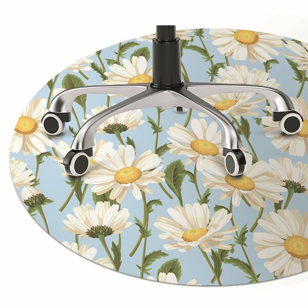 Office chair mat chamomile flowers