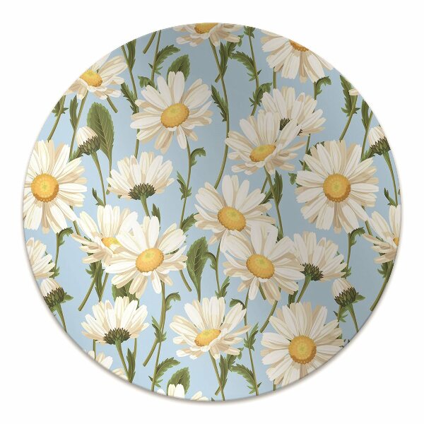 Office chair mat chamomile flowers