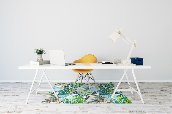 Office chair floor protector Tropical mosaic
