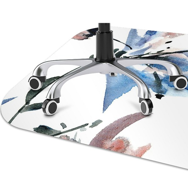 Office chair mat watercolor flowers