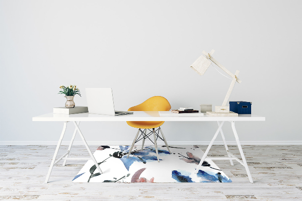 Office chair mat watercolor flowers