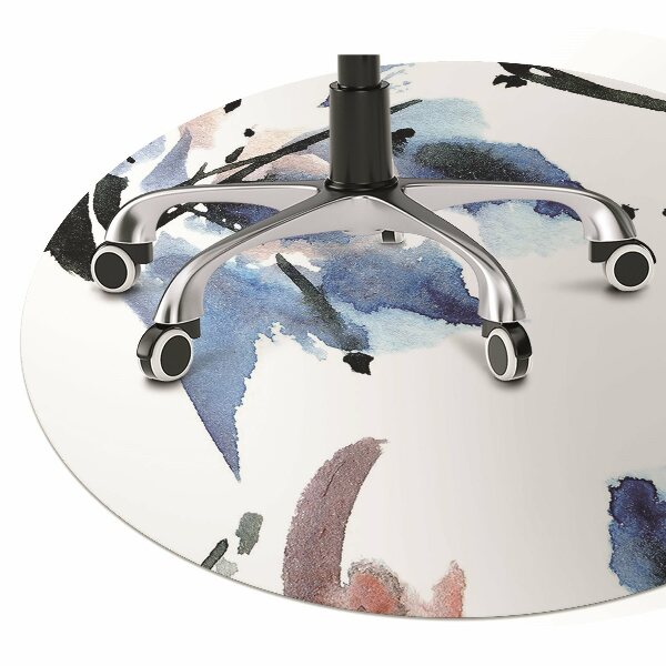 Office chair mat watercolor flowers