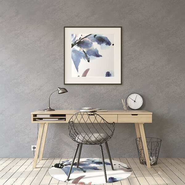 Office chair mat watercolor flowers