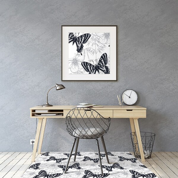 Office chair floor protector Figure butterflies
