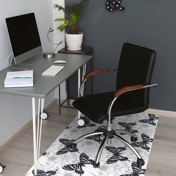 Office chair floor protector Figure butterflies