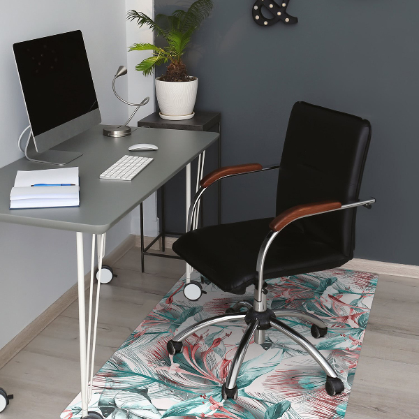 Office chair floor protector tropical drawing