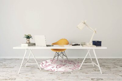 Desk chair mat pink leaves
