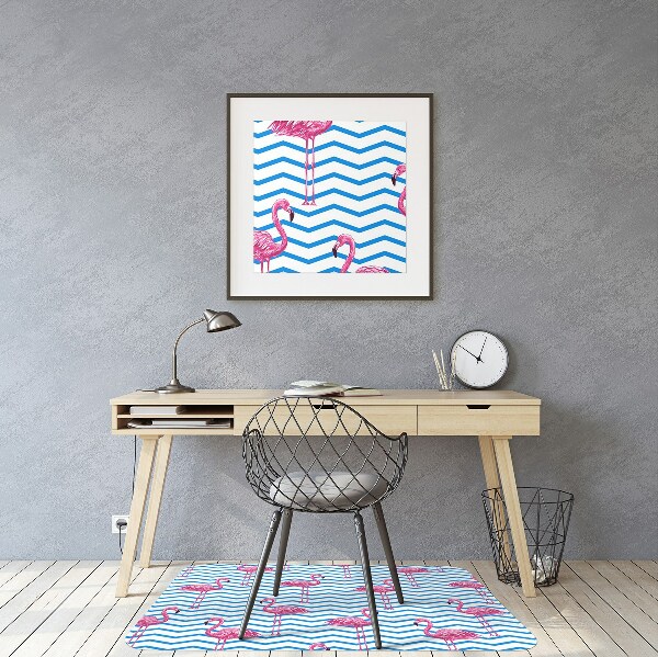 Office chair mat Flamingos