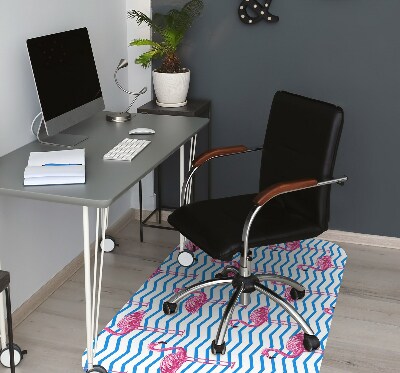 Office chair mat Flamingos