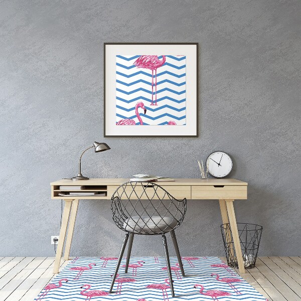 Office chair mat Flamingos