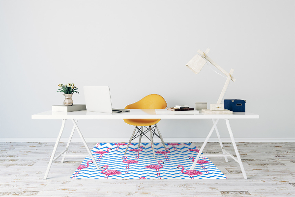 Office chair mat Flamingos