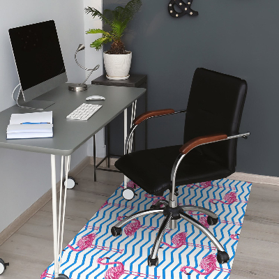 Office chair mat Flamingos