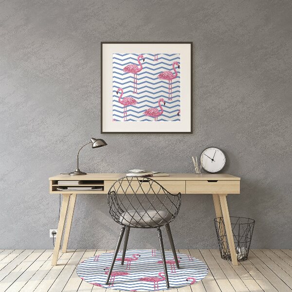 Office chair mat Flamingos