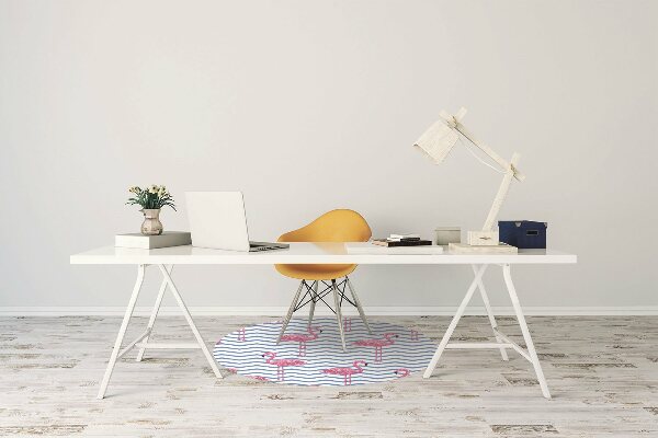 Office chair mat Flamingos