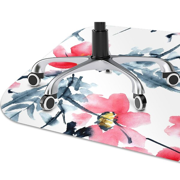 Computer chair mat floral pattern