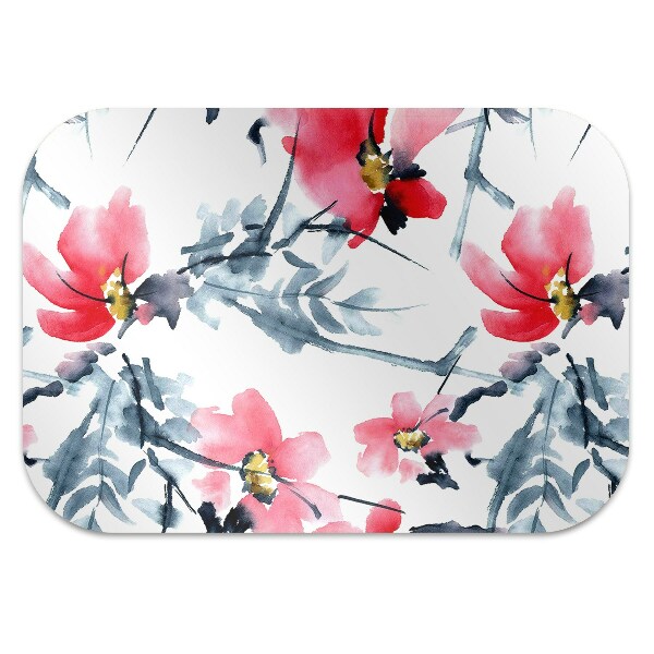 Computer chair mat floral pattern