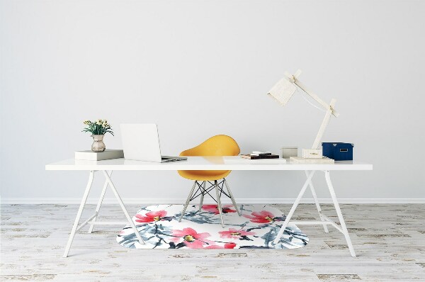 Computer chair mat floral pattern