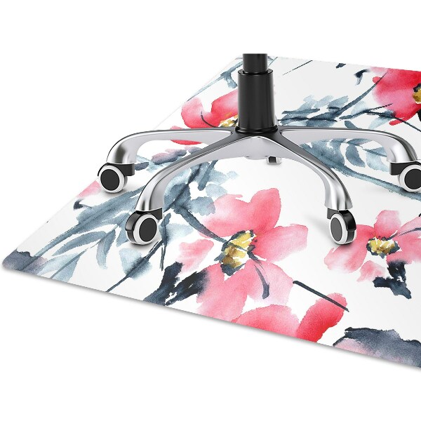 Computer chair mat floral pattern