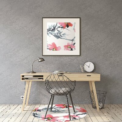 Computer chair mat floral pattern