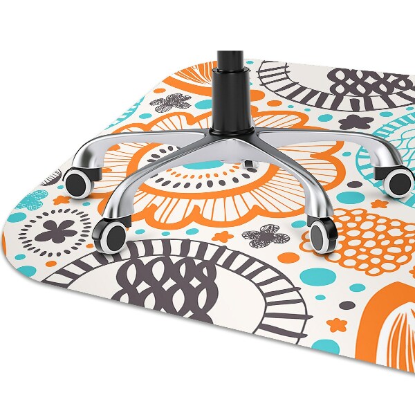 Chair mat floor panels protector pastel flowers