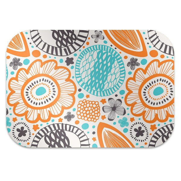 Chair mat floor panels protector pastel flowers