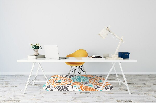 Chair mat floor panels protector pastel flowers