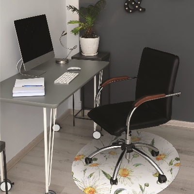 Office chair mat Camomile field