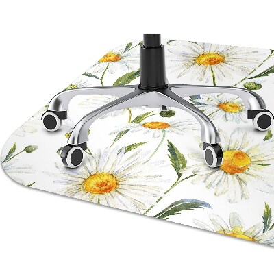 Office chair mat Camomile field