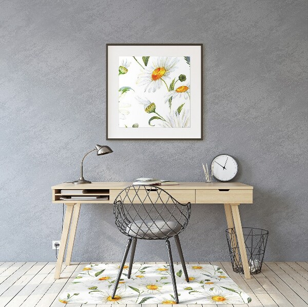 Office chair mat Camomile field