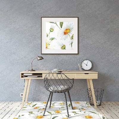 Office chair mat Camomile field